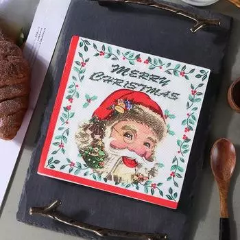 20 шт./упак. 33*33 см 2-слойные одноразовые салфетки для вечеринок с рождественским узором