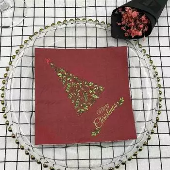 20 шт./упак. 33*33 см 2-слойные одноразовые салфетки для вечеринок с рождественским узором