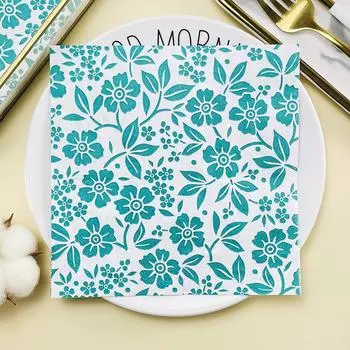 20 шт./упак. 33*33 см 2-слойные одноразовые салфетки для вечеринок с цветочным узором