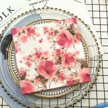 20 шт./упак. 33*33 см 2-слойные одноразовые салфетки для вечеринок с цветочным узором