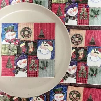 20 шт./упак. 33*33 см 2-слойные одноразовые салфетки для вечеринок с рождественским узором