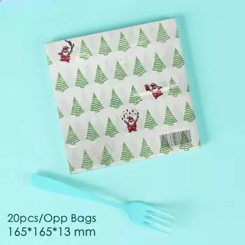 20 шт./упак. 33*33 см 2-слойные одноразовые салфетки для вечеринок с рождественским узором