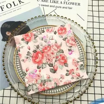 20 шт./упак. 33*33 см 2-слойные одноразовые салфетки для вечеринок с цветочным узором