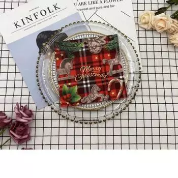 20 шт./упак. 33*33 см 2-слойные одноразовые салфетки для вечеринок с рождественским узором