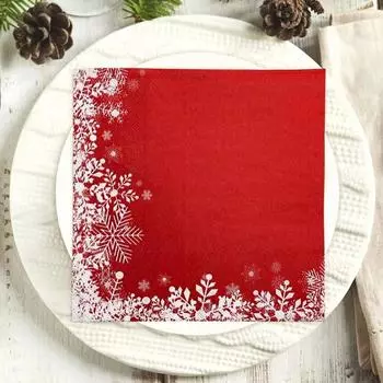 20 шт./упак. 33*33 см 2-слойные одноразовые салфетки для вечеринок с рождественским узором