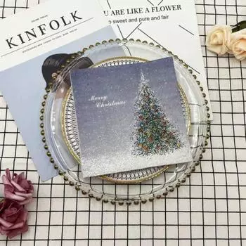 20 шт./упак. 33*33 см 2-слойные одноразовые салфетки для вечеринок с рождественским узором