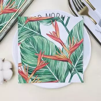 20 шт./упак. 33*33 см 2-слойные одноразовые салфетки для вечеринок с цветочным узором