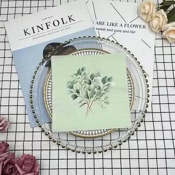 20 шт./упак. 33*33 см 2-слойные одноразовые салфетки для вечеринок с цветочным узором