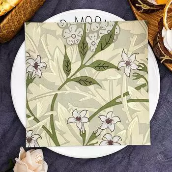 20 шт./упак. 33*33 см 2-слойные одноразовые салфетки для вечеринок с цветочным узором