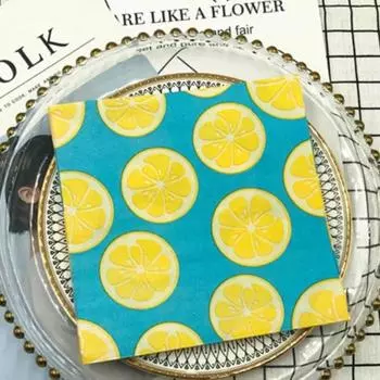 20 шт./упак. 33*33 см 2-слойные одноразовые салфетки для вечеринок с рисунком фруктов