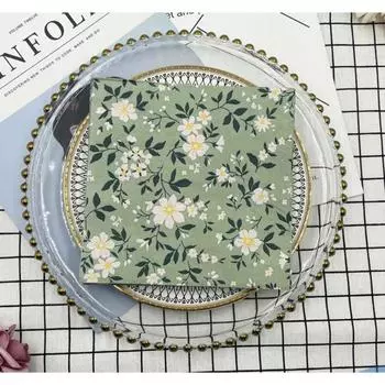 20 шт./упак. 33*33 см 2-слойные одноразовые салфетки для вечеринок с цветочным узором