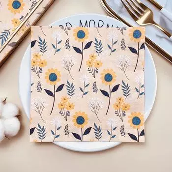 20 шт./упак. 33 см 2-слойные пищевые салфетки для сервировки свадебного стола, салфетки для вечеринки с цветочным узором