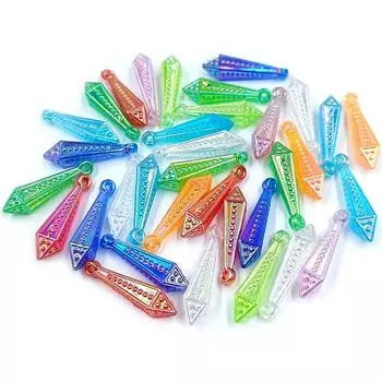 20 шт./упак. AB цвет трехмерный геометрический кулон акриловые бусины в 8 цветах для DIY ожерелье кулон ювелирные аксессуары 7mm*30mm 20pcs/pack белый