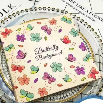 20 шт./упак. Цветные печатные салфетки в виде бабочек из чистой древесной массы, бумажные салфетки для ресторана, складные полотенца для рта, косметические салфетки для лица VariantValue