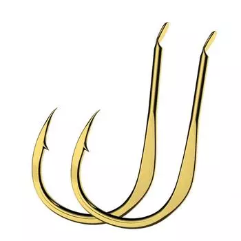 20 шт./упак. крючки из высокоуглеродистой стали с зазубринами, одинарные золотые рыболовные крючки для соленой/морской рыбалки 0.5