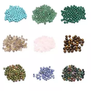 20 шт./упак. натуральный камень кристалл полуотверстие круглый шар свободные бусины для DIY ювелирных аксессуаров ремесленный подарок 8x8 мм 20Pcs/8x8mm