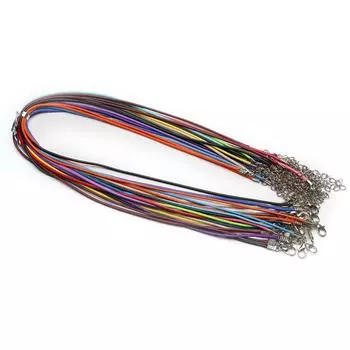 20 шт./упак. разноцветные восковые линии, бохо кожаные веревочные цепи для самостоятельного подвешивания многостильных кулонов для ожерелий, аксессуары 45+5 см, очень дешево 20Pcs/45+5cm