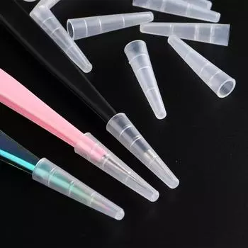 20 шт./упак. Силиконовый защитный чехол для пинцета, пластиковый чехол для щипцов, вспомогательные инструменты для макияжа и накладных ресниц, колпачок для наконечников пинцета