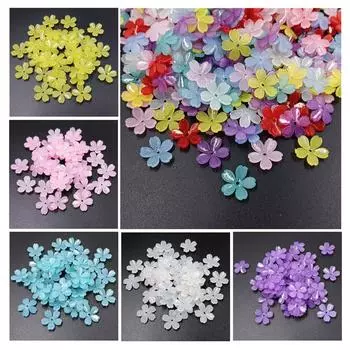 20 шт., ювелирные изделия, аксессуары из материалов ручной работы, 5 лепестков, желеобразные цветные аксессуары для волос, изготовление модных аксессуаров синий