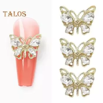 20 шт., ювелирные изделия для дизайна ногтей, блестящие ногти, дизайн ювелирных изделий из сплава, нежные подвески в форме сердца любви, украшения для дизайна ногтей, принадлежности для ногтей 20PCS