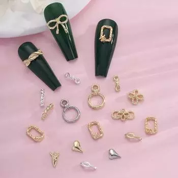 20 шт., ювелирные изделия для дизайна ногтей, 3D оплетка, полый бант, изысканный сплав «сделай сам», японский очаровательный декор для ногтей, украшение, поставка красоты H