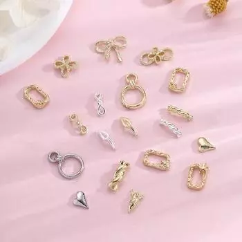 20 шт., ювелирные изделия для ногтей, полые 3D оплетки, художественный бант, изысканный сплав, японский декор для ногтей L