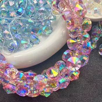 20 шт., ювелирные изделия, огранка, шарики, шарик, хрустальное стекло, цветная прокладка, градиент, свободные 20pcs жёлтый