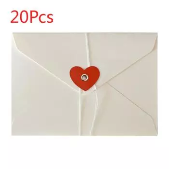 20 шт. Винтажные конверты с окошком «Валентин», пригласительные открытки на свадьбу White/Love