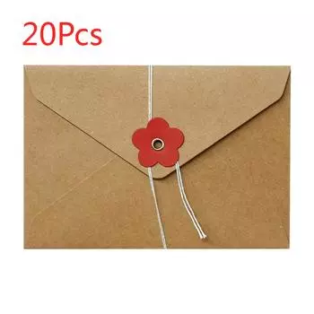 20 шт. Винтажные конверты с окошком «Валентин», пригласительные открытки на свадьбу Brown/Flower