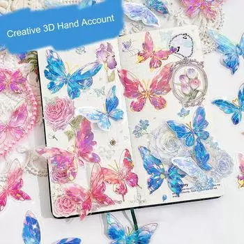 20 шт. в упаковке, домашнее животное, девушки, сердце, горячая золотая бабочка, руководство по украшению, водонепроницаемые наклейки Guca, бабочка в стиле Ins