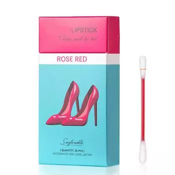 20 шт. ватных палочек для губ, матовая жидкая помада, водостойкая, стойкая, матовая помада для губ As Shown