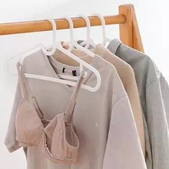 20 шт. вешалок для одежды грузоподъемностью 11 фунтов нескользящий дизайн однотонные компактные вешалки для одежды чёрный