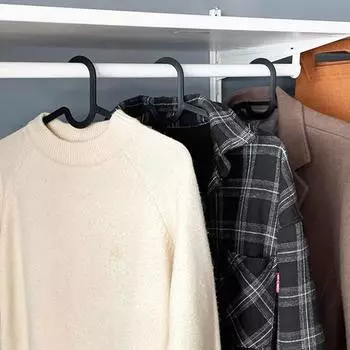 20 шт. вешалок для одежды, грузоподъемность 11 фунтов, нескользящий дизайн, однотонные, экономящие место вешалки для одежды, органайзеры для шкафа чёрный