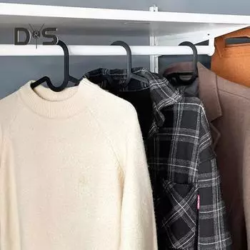 20 шт. вешалок для одежды, грузоподъемность 11 фунтов, нескользящий дизайн, однотонные, экономящие место вешалки для одежды, органайзеры для шкафа чёрный