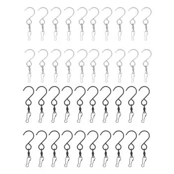 20 шт., ветровые спиннеры с крючками, вращение на 360 градусов, нержавеющая сталь 304, двойной зажим, ветровые спиннеры, висят Silver