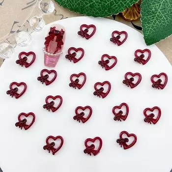 20 шт. винно-красный смоляной бант для ногтей, оптовый микс размера, 3D-лента, бант, мини-кавайные аксессуары для дизайна ногтей, милые украшения для ногтей своими руками 5