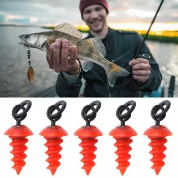 20 шт. винт для ловли карпа с вертлюгом, прочный винт для держателя рыболовной приманки, аксессуары для пресноводной соленой рыбалки на открытом воздухе темно-коричневого