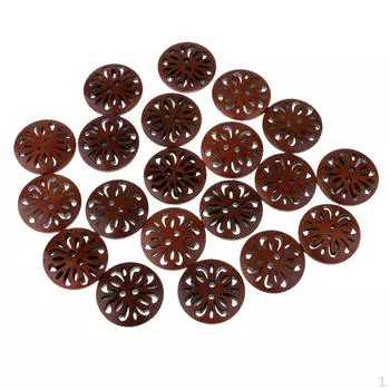 20 шт. винтажные круглые полые деревянные пуговицы с 2 отверстиями для пришивания украшения одежды 23 мм