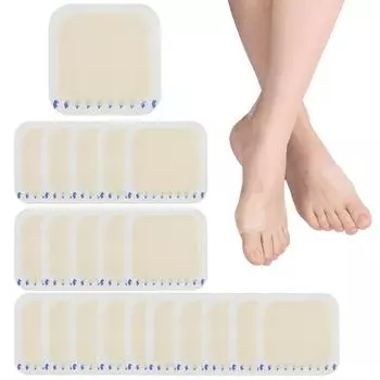 20 шт. водонепроницаемые пластыри для волдырей, мягкие гелевые гидроколлоидные подушечки для предотвращения образования волдырей для пяточной косточки мозолей 20Pcs