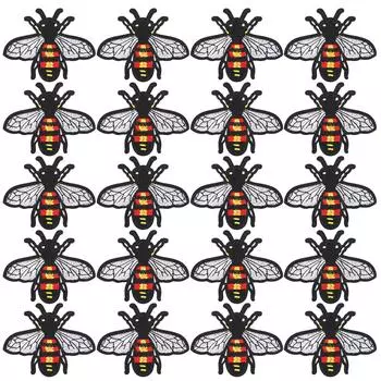 20 шт. вышитые наклейки на ткань белые крылья пчелы насекомые железные нашивки одежда рюкзак аксессуары