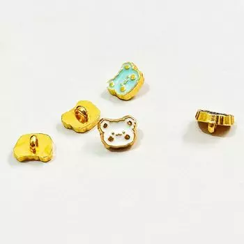 20 шт. высококачественных пуговиц в виде головы медведя 6,5 мм, металлических, ручной работы, пряжек для пальто куклы, мини-пряжек для обуви куклы, аксессуаров для одежды для кукол белый