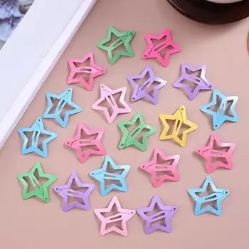 20 шт. y2k Звездные заколки для волос Дофаминовые красочные металлические заколки для волос для девочки Боковые заколки Женские Детские Повседневные аксессуары для вечеринок Головные уборы