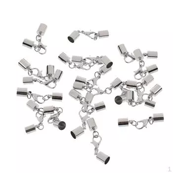 20 шт., заглушки для кожаного шнура с бусинами для изготовления ювелирных изделий с крючком