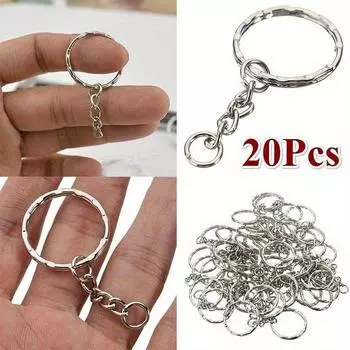 20 шт. заготовок для брелоков, брелок, серебряный тон, фурнитура, разъемное кольцо