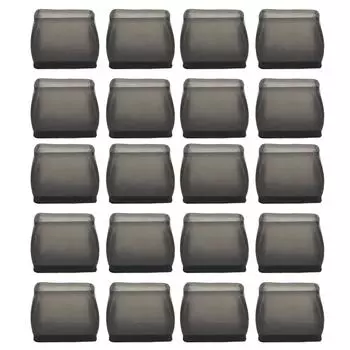 20 шт. Защитный коврик для ножек стульев, прямоугольный, прозрачный, черный, из фетра, устойчивый к царапинам, снижает уровень шума Rectangular, Large