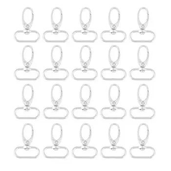 20 шт. застежек для сумок из цинкового сплава с поворотным фиксатором, крючки для брелока (25мм)