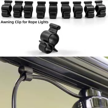 20 шт. зажимов для тента, простая установка, компактный размер, портативный, широко используемый трос для туристического прицепа чёрный