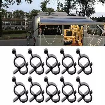 20 шт. зажимов для тента, простая установка, компактный размер, портативный, широко используемый, дорожный прицеп, трос, фонари, крючки, аксессуары чёрный