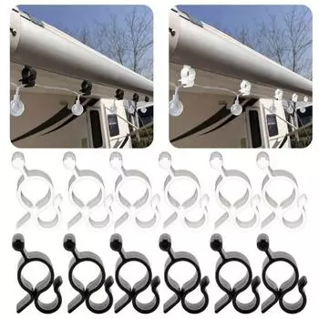 20 шт. зажимов для тента, простая установка, компактный размер, портативный, широко используемый трос для туристического прицепа чёрный