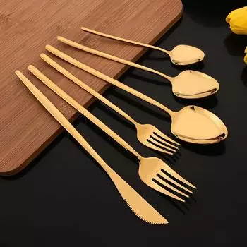 20 шт. зеркальный набор столовых приборов из розового золота, нержавеющая сталь, домашняя столовая посуда, вилка, ложка, нож, кухонный набор столовых приборов для ужина серебряный